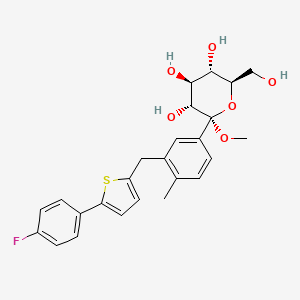molecular formula C25H27FO6S B580311 (2S,3R,4S,5S,6R)-2-(3-((5-(4-氟苯基)噻吩-2-基)甲基)-4-甲苯基)-四氢-6-(羟甲基)-2-甲氧基-2H-吡喃-3,4,5-三醇 CAS No. 1358581-37-9