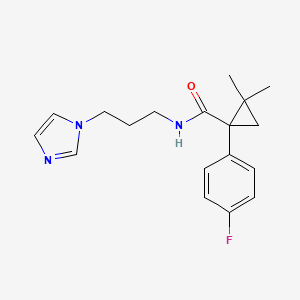 molecular formula C18H22FN3O B580315 N-(3-(1H-imidazol-1-yl)propyl)-1-(4-fluorophenyl)-2,2-dimethylcyclopropane-1-carboxamide CAS No. 1434927-54-4