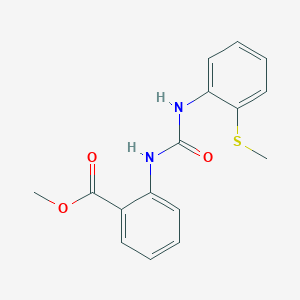 molecular formula C16H16N2O3S B5803198 METHYL 2-({[2-(METHYLSULFANYL)ANILINO]CARBONYL}AMINO)BENZOATE 