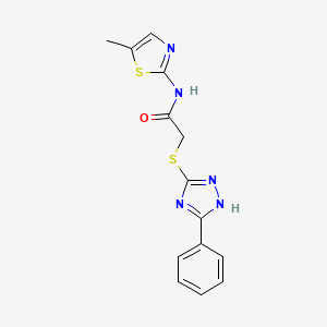 molecular formula C14H13N5OS2 B5803314 N-(5-methyl-1,3-thiazol-2-yl)-2-[(5-phenyl-4H-1,2,4-triazol-3-yl)sulfanyl]acetamide 