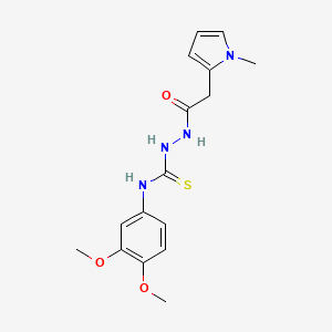 molecular formula C16H20N4O3S B5803326 N-(3,4-dimethoxyphenyl)-2-[(1-methyl-1H-pyrrol-2-yl)acetyl]hydrazinecarbothioamide 