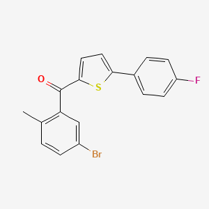 molecular formula C18H12BrFOS B580334 (5-Bromo-2-methylphenyl)(5-(4-fluorophenyl)thiophen-2-yl)methanone CAS No. 1132832-75-7