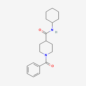 molecular formula C19H26N2O2 B5803370 1-benzoyl-N-cyclohexylpiperidine-4-carboxamide 