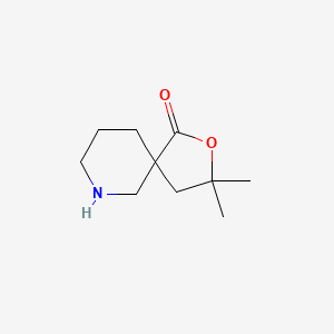 molecular formula C10H17NO2 B580355 3,3-Dimethyl-2-oxa-7-azaspiro[4.5]decan-1-one CAS No. 1263283-85-7