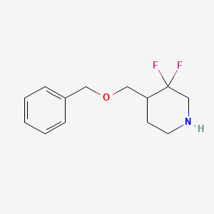 molecular formula C13H17F2NO B580357 4-[(Benzyloxy)methyl]-3,3-difluoropiperidine CAS No. 1206540-49-9