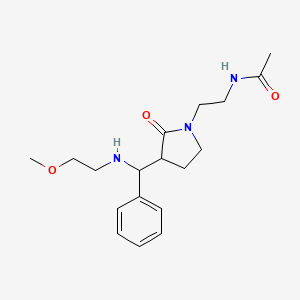 molecular formula C18H27N3O3 B580359 N-(2-(3-((2-methoxyethylamino)(phenyl)methyl)-2-oxopyrrolidin-1-yl)ethyl)acetamide CAS No. 1246653-52-0