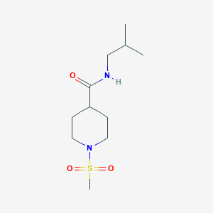 molecular formula C11H22N2O3S B5803609 N~4~-ISOBUTYL-1-(METHYLSULFONYL)-4-PIPERIDINECARBOXAMIDE 