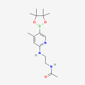 molecular formula C16H26BN3O3 B580364 n-(2-(4-Methyl-5-(4,4,5,5-tetramethyl-1,3,2-dioxaborolan-2-yl)pyridin-2-ylamino)ethyl)acetamide CAS No. 1354911-14-0