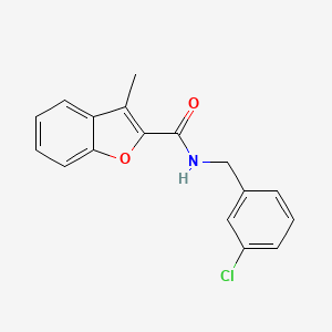 molecular formula C17H14ClNO2 B5803681 N-[(3-chlorophenyl)methyl]-3-methyl-1-benzofuran-2-carboxamide 