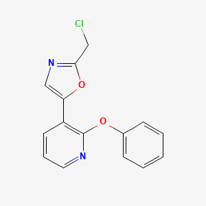 molecular formula C15H11ClN2O2 B580369 2-(Chloromethyl)-5-(2-phenoxypyridin-3-yl)oxazole CAS No. 1233025-11-0