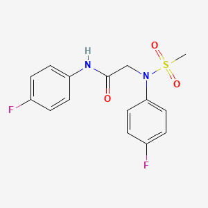 molecular formula C15H14F2N2O3S B5803697 N~1~,N~2~-bis(4-fluorophenyl)-N~2~-(methylsulfonyl)glycinamide 