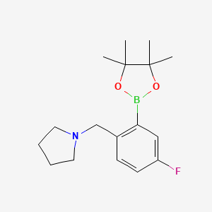 B580387 1-(4-Fluoro-2-(4,4,5,5-tetramethyl-1,3,2-dioxaborolan-2-yl)benzyl)pyrrolidine CAS No. 1256359-05-3