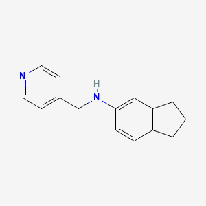 molecular formula C15H16N2 B5803945 N-(pyridin-4-ylmethyl)-2,3-dihydro-1H-inden-5-amine 