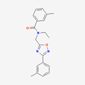 molecular formula C20H21N3O2 B5803997 N-ethyl-3-methyl-N-[[3-(3-methylphenyl)-1,2,4-oxadiazol-5-yl]methyl]benzamide 