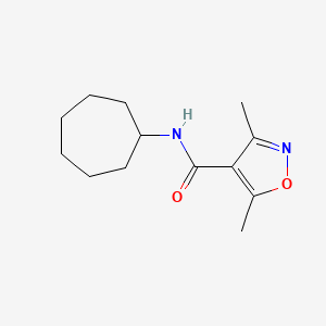molecular formula C13H20N2O2 B5803999 N-cycloheptyl-3,5-dimethyl-1,2-oxazole-4-carboxamide 
