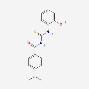 molecular formula C17H18N2O2S B5804000 N-[(2-hydroxyphenyl)carbamothioyl]-4-(propan-2-yl)benzamide 
