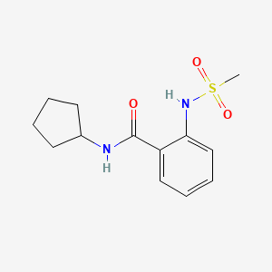 molecular formula C13H18N2O3S B5804016 N-cyclopentyl-2-[(methylsulfonyl)amino]benzamide 