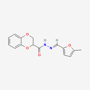 molecular formula C15H14N2O4 B5804095 N'-[(E)-(5-methylfuran-2-yl)methylidene]-2,3-dihydro-1,4-benzodioxine-2-carbohydrazide 