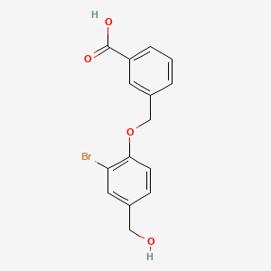 molecular formula C15H13BrO4 B5804121 3-[[2-Bromo-4-(hydroxymethyl)phenoxy]methyl]benzoic acid 