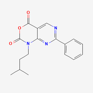 molecular formula C17H17N3O3 B580418 1-Isopentyl-7-phenyl-1H-pyrimido[4,5-D][1,3]oxazine-2,4-dione CAS No. 1253791-44-4
