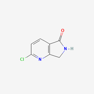 molecular formula C7H5ClN2O B580420 2-氯-6,7-二氢-5H-吡咯并[3,4-b]吡啶-5-酮 CAS No. 1256811-82-1
