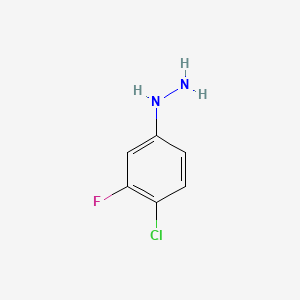 molecular formula C6H6ClFN2 B580423 (4-Chloro-3-fluorophenyl)hydrazine CAS No. 189513-52-8