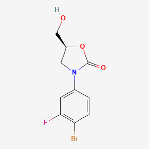 molecular formula C10H9BrFNO3 B580446 (S)-3-(4-bromo-3-fluorophenyl)-5-(hydroxymethyl)oxazolidin-2-one CAS No. 1369530-77-7