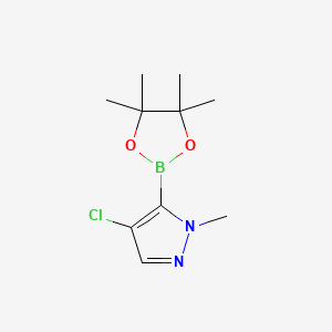 molecular formula C10H16BClN2O2 B580452 4-chloro-1-methyl-5-(tetramethyl-1,3,2-dioxaborolan-2-yl)-1H-pyrazole CAS No. 1430057-83-2