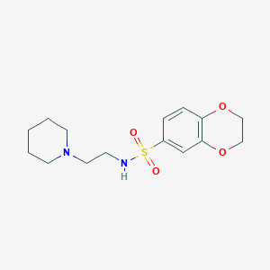 molecular formula C15H22N2O4S B5804557 N-(2-piperidin-1-ylethyl)-2,3-dihydro-1,4-benzodioxine-6-sulfonamide 