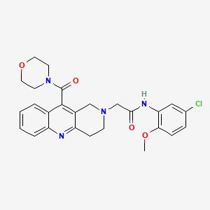 molecular formula C26H27ClN4O4 B580464 N-(5-Chloro-2-methoxyphenyl)-2-(10-(morpholine-4-carbonyl)-3,4-dihydrobenzo[b][1,6]naphthyridin-2(1H)-yl)acetamide CAS No. 1228168-21-5