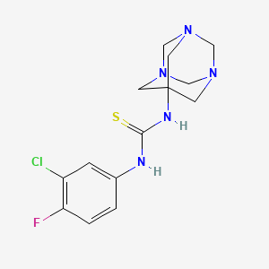 molecular formula C14H17ClFN5S B5804640 N-(3-chloro-4-fluorophenyl)-N'-1,3,5-triazatricyclo[3.3.1.1~3,7~]dec-7-ylthiourea 