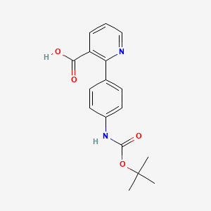 molecular formula C17H18N2O4 B580466 2-(4-((tert-Butoxycarbonyl)amino)phenyl)nicotinic acid CAS No. 1261951-56-7