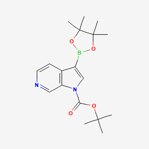 molecular formula C18H25BN2O4 B580471 Tert-butyl 3-(4,4,5,5-tetramethyl-1,3,2-dioxaborolan-2-YL)-1H-pyrrolo[2,3-C]pyridine-1-carboxylate CAS No. 1174038-67-5