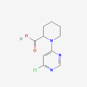 molecular formula C10H12ClN3O2 B580472 1-(6-Chloropyrimidin-4-yl)piperidine-2-carboxylic acid CAS No. 1261229-63-3