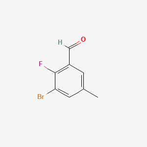 molecular formula C8H6BrFO B580479 3-Bromo-2-fluoro-5-methylbenzaldehyde CAS No. 1257665-03-4