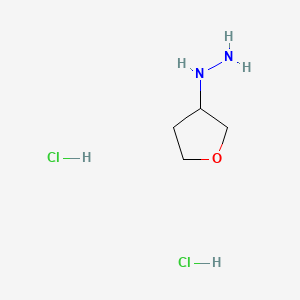 molecular formula C4H12Cl2N2O B580483 (Tetrahydrofuran-3-yl)hydrazine dihydrochloride CAS No. 1211514-64-5