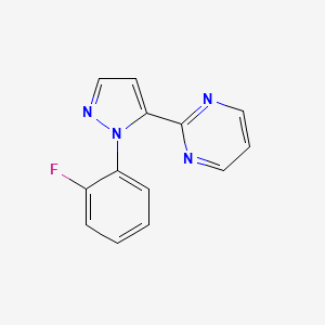 molecular formula C13H9FN4 B580484 2-(1-(2-fluorophenyl)-1H-pyrazol-5-yl)pyrimidine CAS No. 1269291-39-5