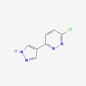 molecular formula C7H5ClN4 B580492 3-氯-6-(1H-吡唑-4-基)哒嗪 CAS No. 1211519-08-2