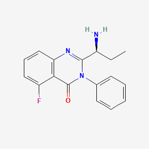 molecular formula C17H16FN3O B580494 (S)-2-(1-aminopropyl)-5-fluoro-3-phenylquinazolin-4(3H)-one CAS No. 870281-86-0