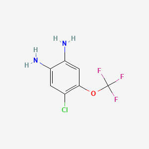 molecular formula C7H6ClF3N2O B580495 4-Chloro-5-(trifluoromethoxy)benzene-1,2-diamine CAS No. 156425-08-0