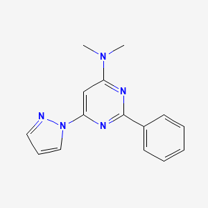 molecular formula C15H15N5 B5804952 N,N-dimethyl-2-phenyl-6-pyrazol-1-ylpyrimidin-4-amine 