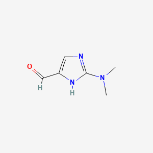 molecular formula C6H9N3O B580496 2-(dimethylamino)-1H-imidazole-5-carbaldehyde CAS No. 1342873-81-7