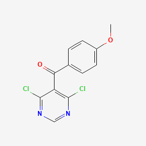 molecular formula C12H8Cl2N2O2 B580497 (4,6-Dichloropyrimidin-5-yl)(4-methoxyphenyl)methanone CAS No. 1245646-55-2