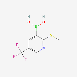 molecular formula C7H7BF3NO2S B580498 2-Methylthio-5-trifluoromethylpyridine-3-boronic acid CAS No. 1256346-08-3