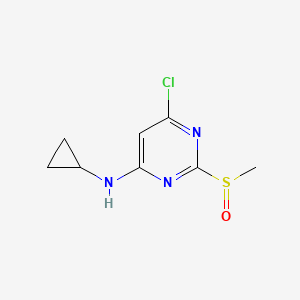 molecular formula C8H10ClN3OS B580505 (6-Chloro-2-methanesulfinyl-pyrimidin-4-yl)-cyclopropyl-amine CAS No. 1289385-22-3