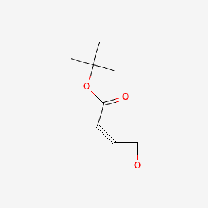 molecular formula C9H14O3 B580508 Tert-butyl 2-(oxetan-3-ylidene)acetate CAS No. 1207175-03-8