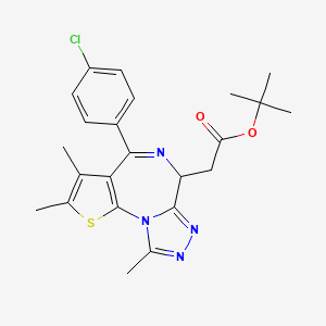 molecular formula C23H25ClN4O2S B580509 叔丁基 2-(4-(4-氯苯基)-2,3,9-三甲基-6H-噻吩并[3,2-f][1,2,4]三唑并[4,3-a][1,4]二氮杂卓-6-基)乙酸酯 CAS No. 1268524-69-1