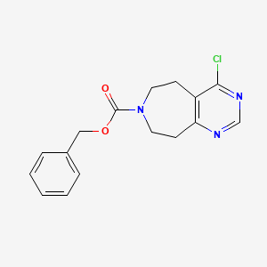molecular formula C16H16ClN3O2 B580512 Benzyl 4-chloro-5,6,8,9-tetrahydropyrimido[4,5-d]azepine-7-carboxylate CAS No. 1251001-37-2
