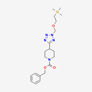 molecular formula C20H31N5O3Si B580528 Benzyl 4-(2-((2-(trimethylsilyl)ethoxy)methyl)-2H-tetrazol-5-yl)piperidine-1-carboxylate CAS No. 1313712-41-2