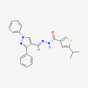 molecular formula C24H22N4OS B5805332 N'-[(1,3-diphenyl-1H-pyrazol-4-yl)methylene]-5-isopropyl-3-thiophenecarbohydrazide 